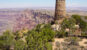 a tower on desert landscape
