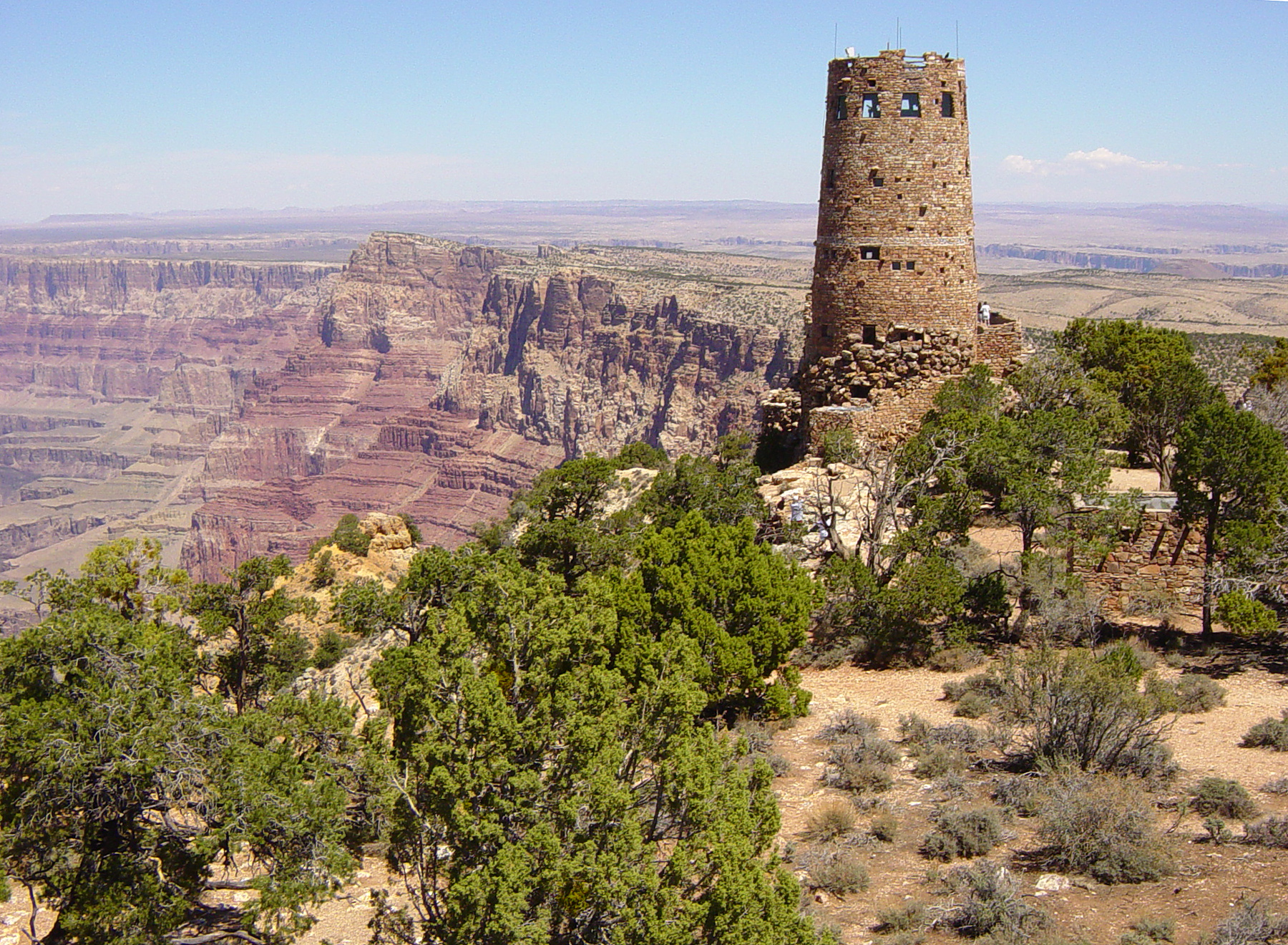 a tower on desert landscape