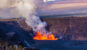 an eruption with lava