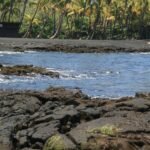 Black sand beach on the Kaʻū coast