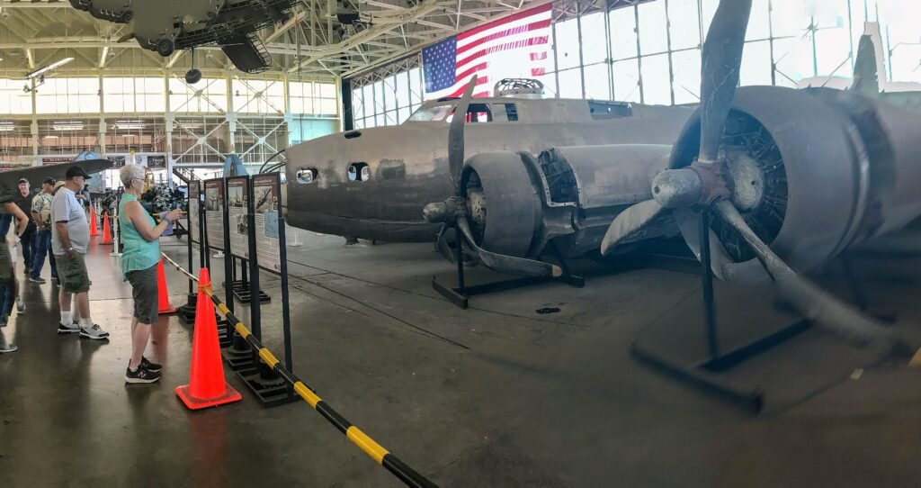 Inside a hangar at Pearl Harbor Aviation Museum