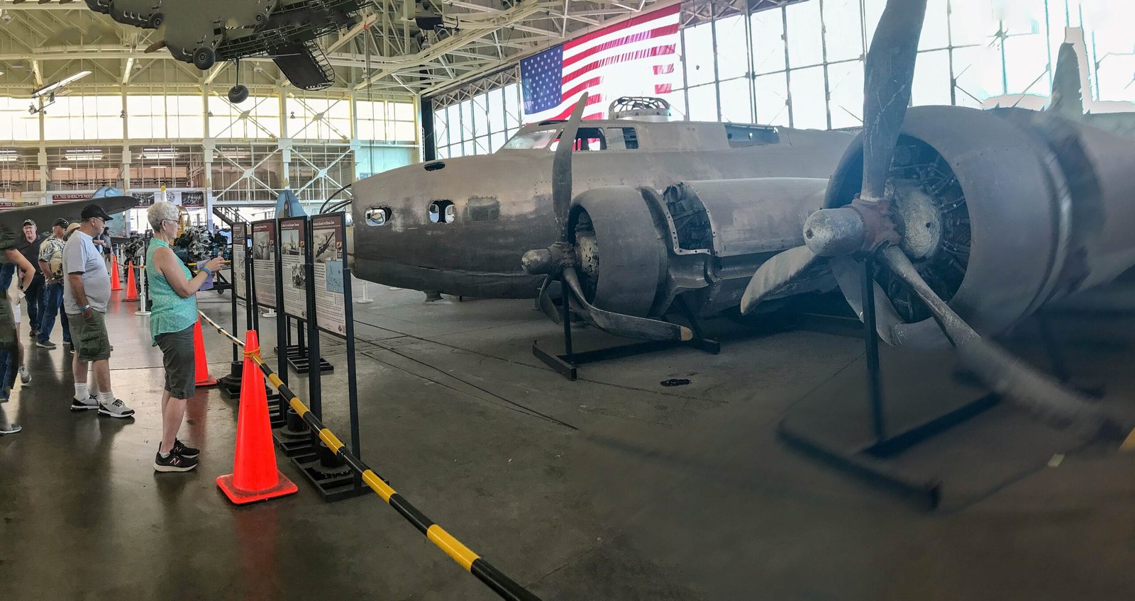 Inside a hangar at Pearl Harbor Aviation Museum