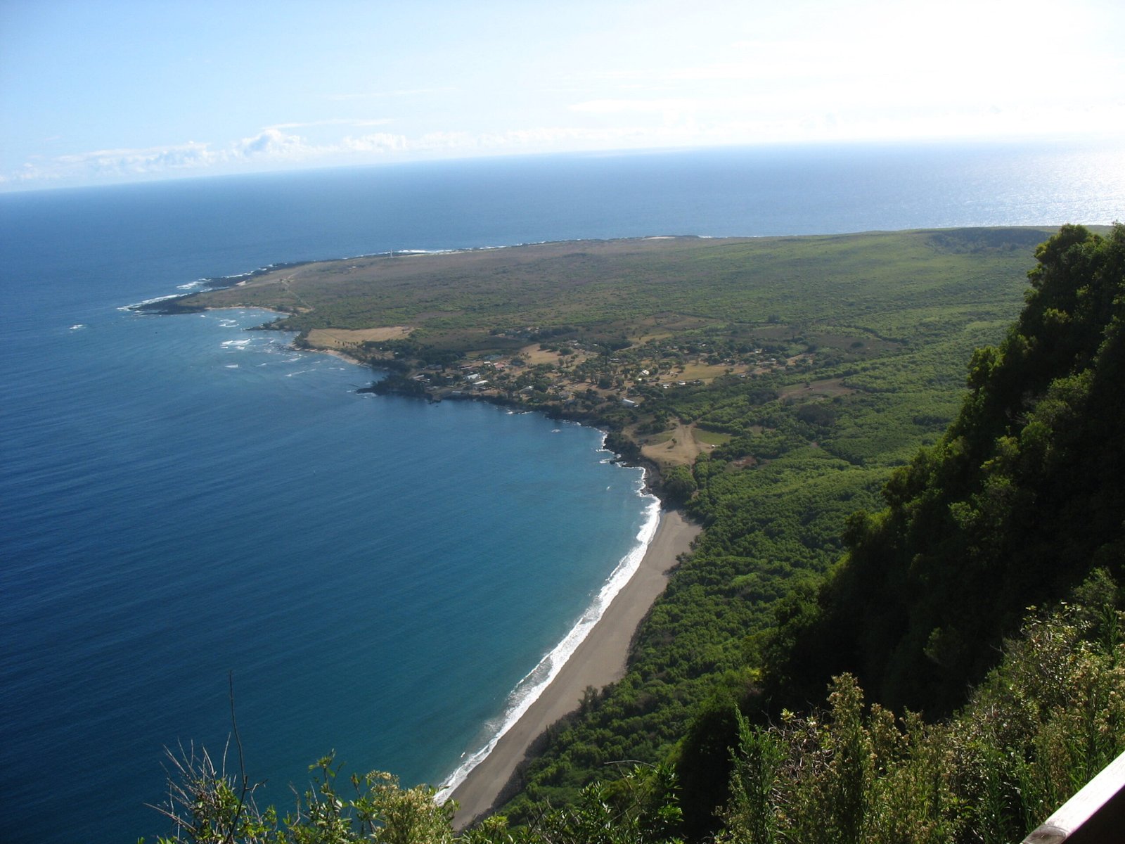 The Kalaupapa Peninsula below the sea cliffs